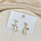 Crystal Hollow Rabbit Earrings