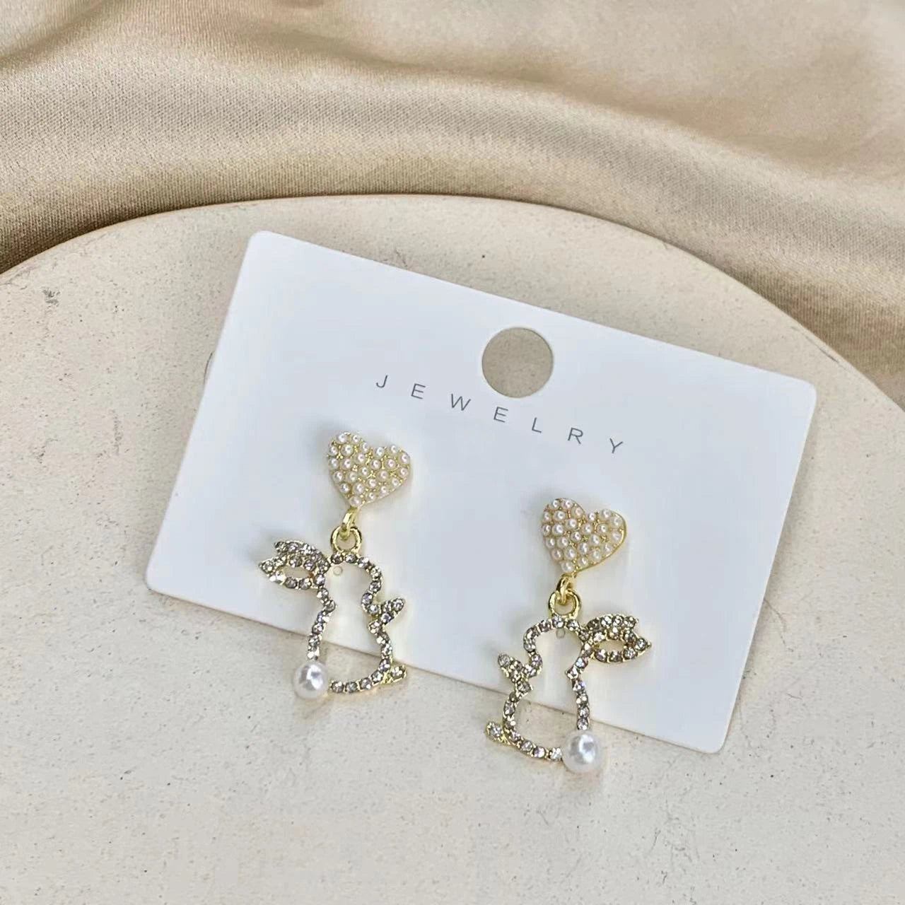 Crystal Hollow Rabbit Earrings