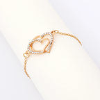 3 PCS Double Heart Crystal Jewelry Set