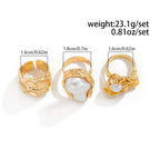 3 PCS Irregular Pearl Ring