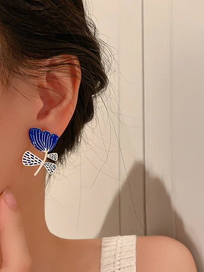 Asymmetric Drip Flower Earrings