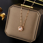 Hollow Square Necklace