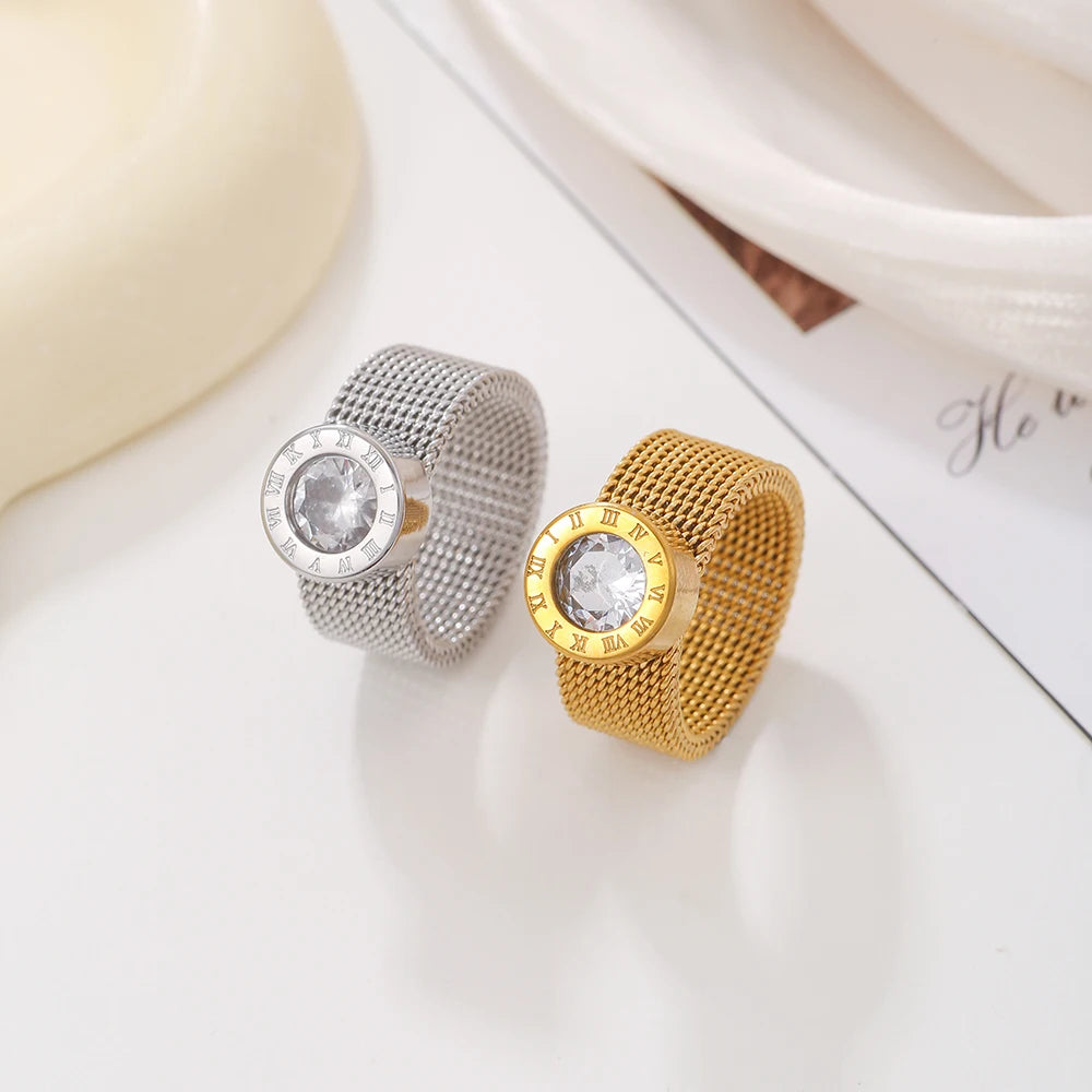 Mesh Roman Numeral Ring