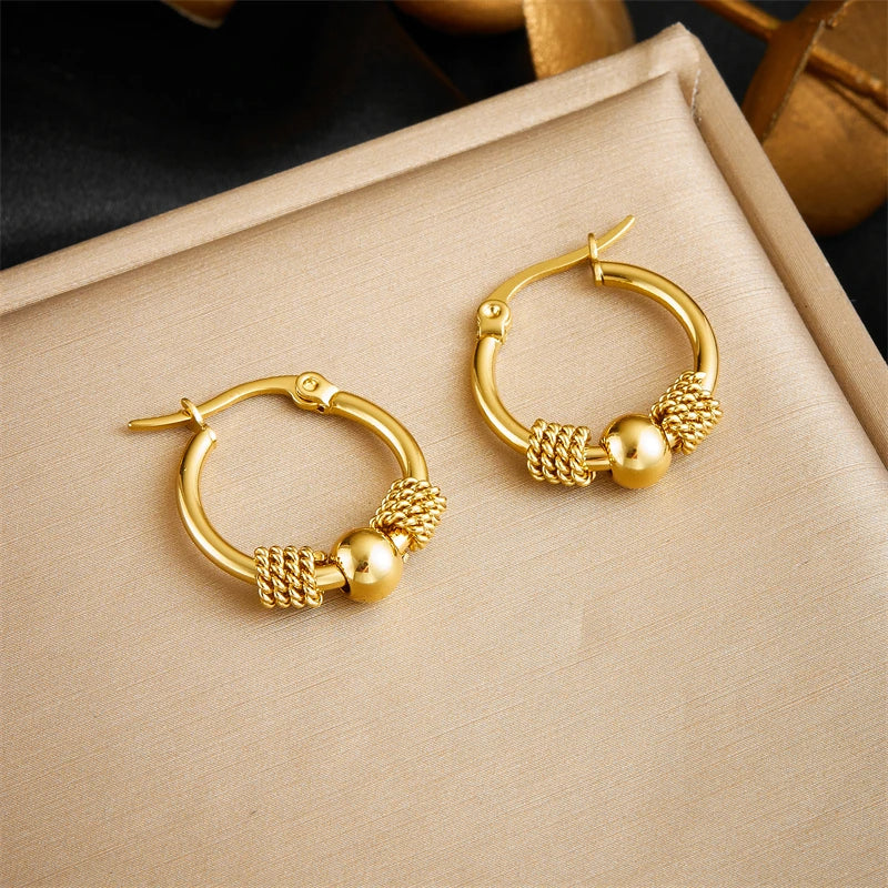 Hollow Woven Circular Earrings