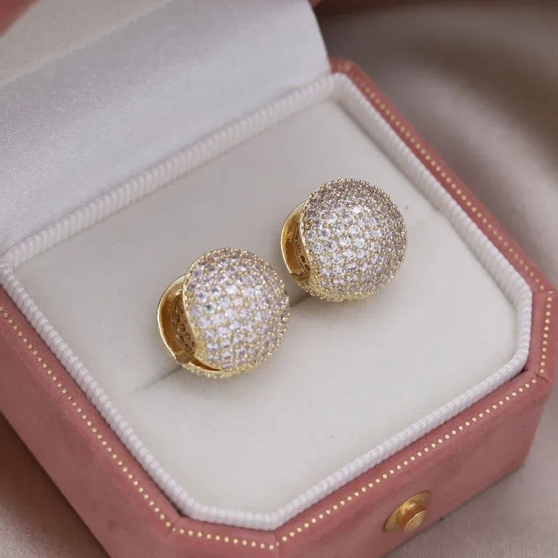 Round Zircon Earrings