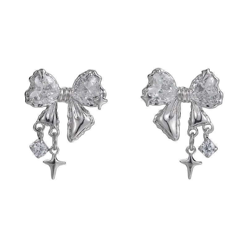 Zircon Bowknot Stud Earrings