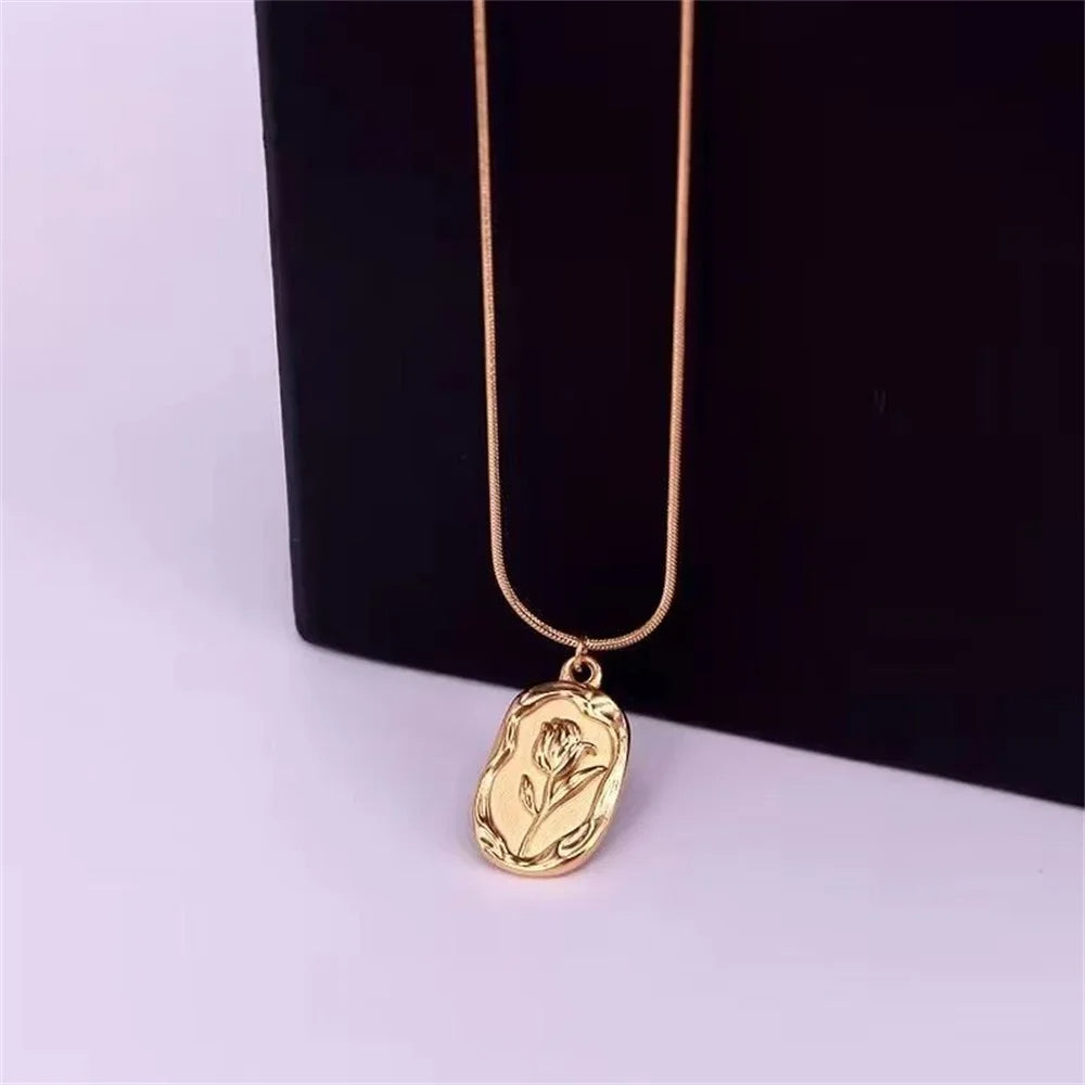 Geometric Rose Necklace