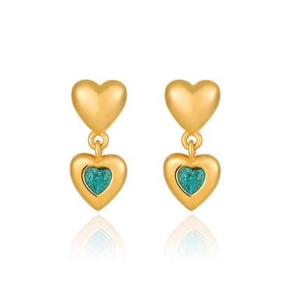 Gold Blue Zircon Jewelry Set