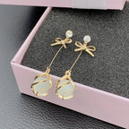Opal Bowknot Dangle Earrings