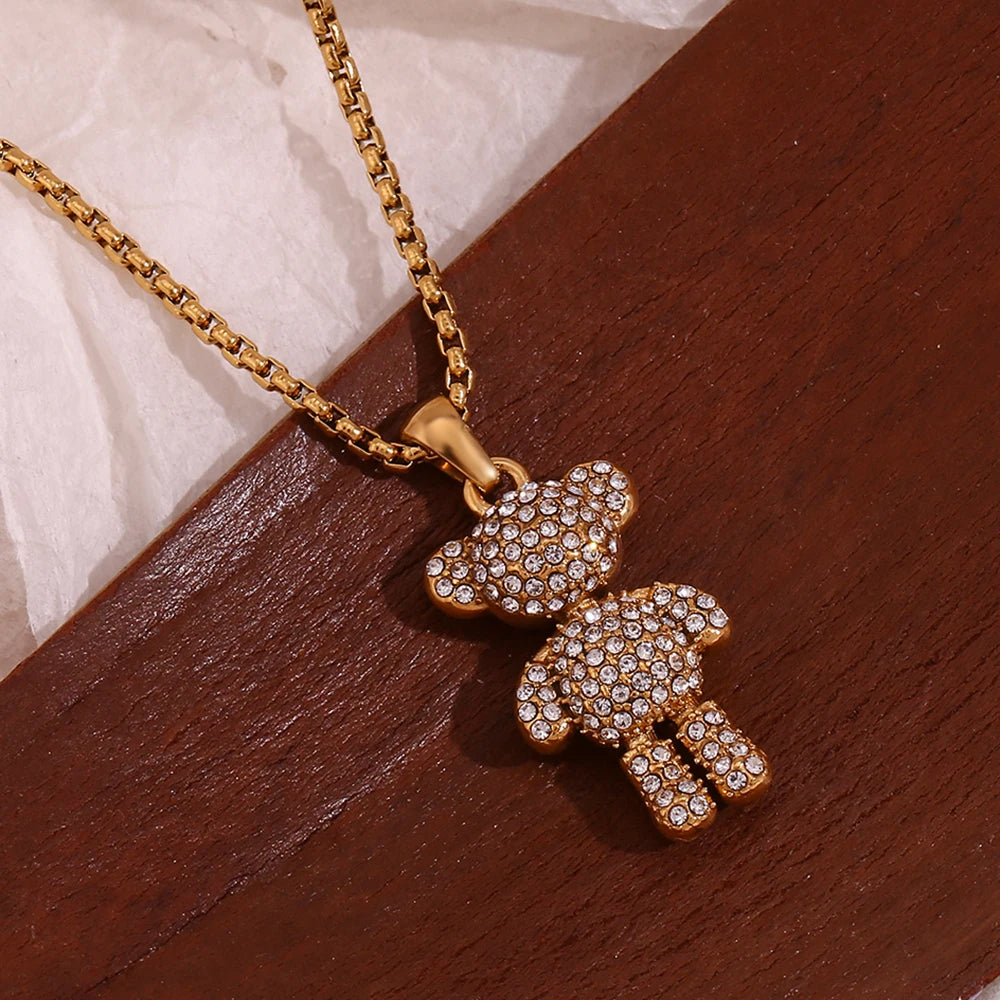 Studded Bear Necklace