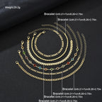 6 PCS Layered Chain Anklet Set