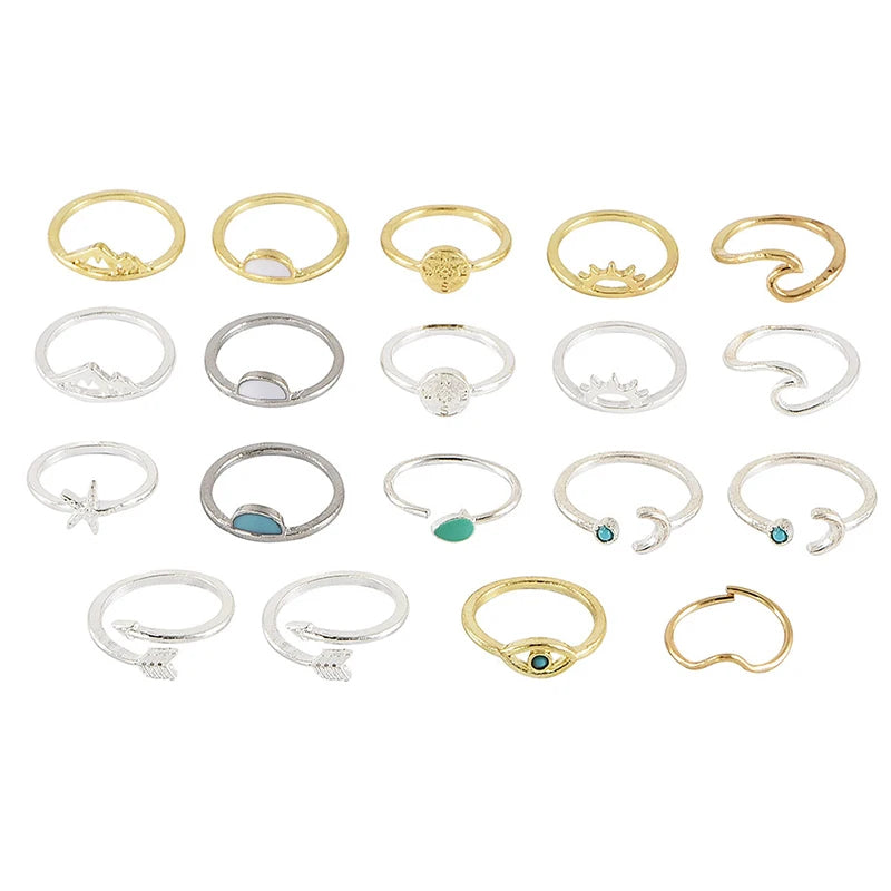 19 PCS Vintage Knuckle Ring Set