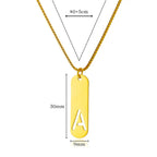 Hollow Initial Necklace