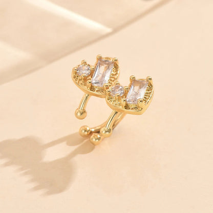 3 PCS Gold Crystal Cuff Earring Set