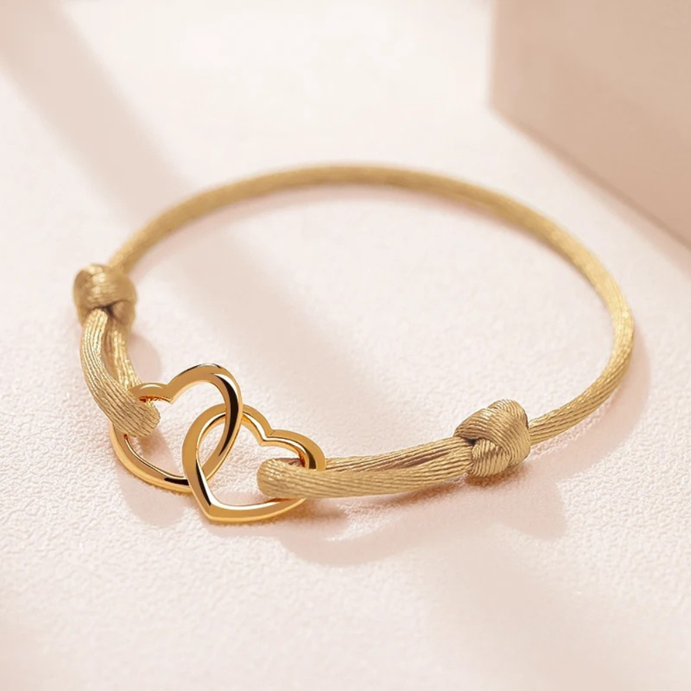Rope Intertwined Hearts Bracelet