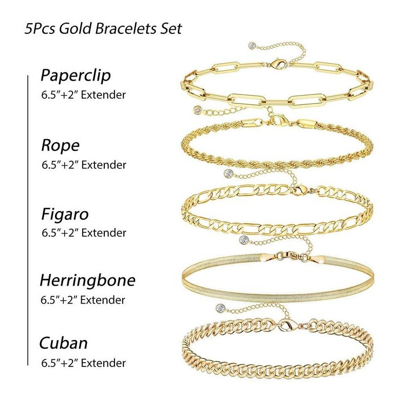5 PCS Classic Bracelets Stack