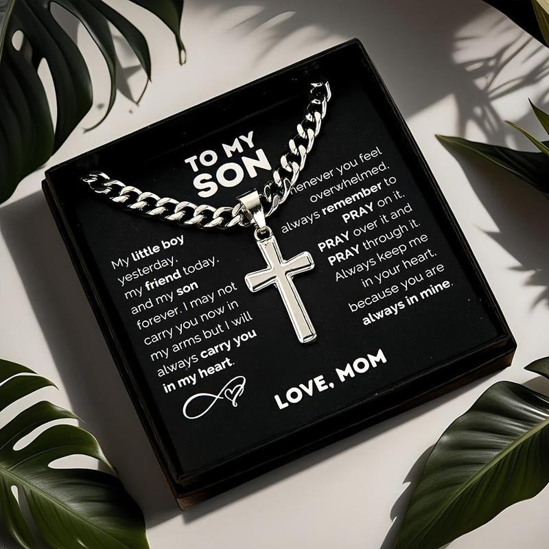 "To My Son" Cross Necklace