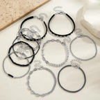 10 PCS Dark Punk Bracelet Set