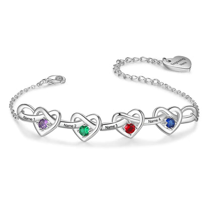 Personalized Knot Heart Bracelet