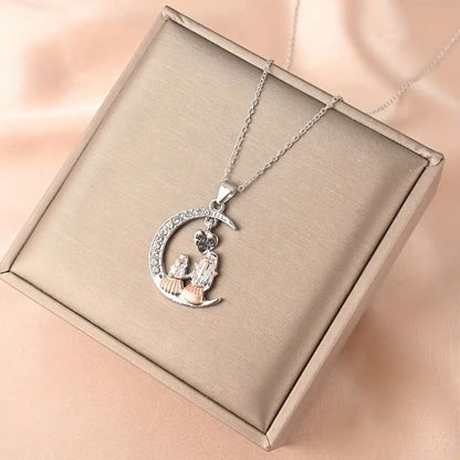 Mom & Daughter Moon Love Necklace