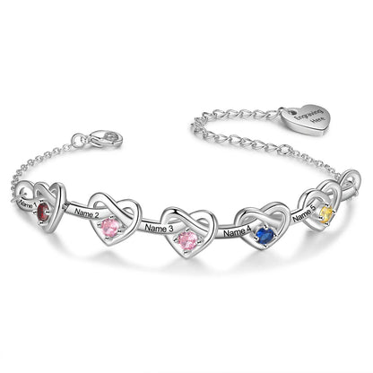 Personalized Knot Heart Bracelet