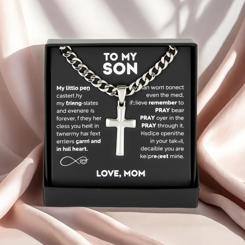 "To My Son" Cross Necklace