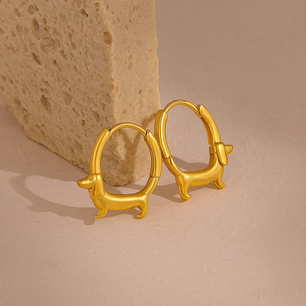 Dachshund Dog Hoop Earrings