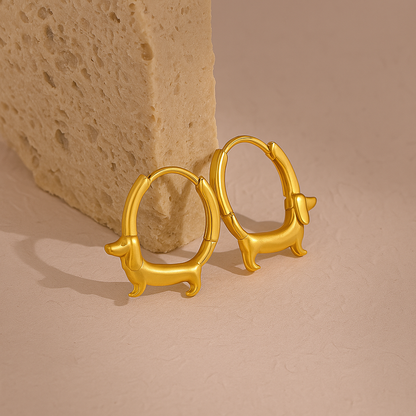 Dachshund Dog Hoop Earrings