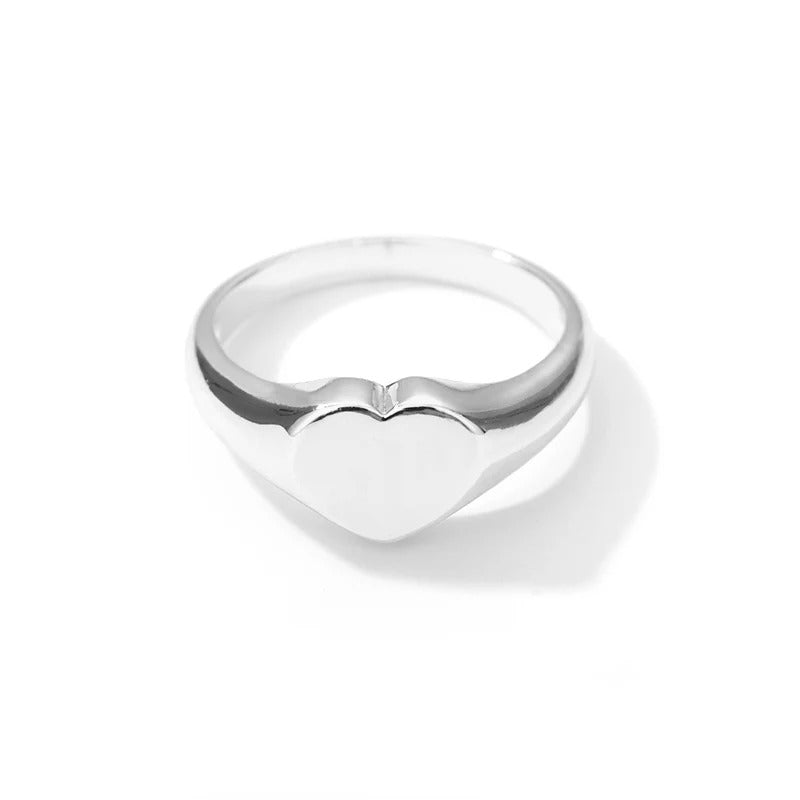 Minimal Couple Heart Ring