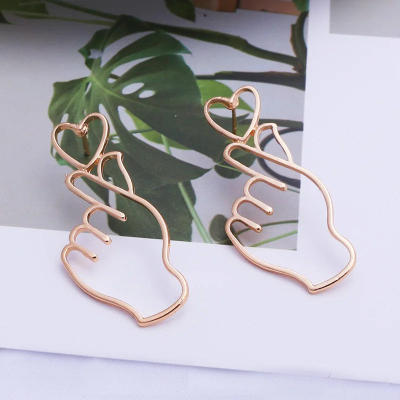 Creative Handheld Heart Earrings