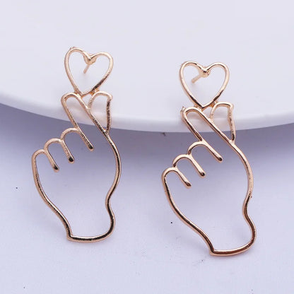 Creative Handheld Heart Earrings