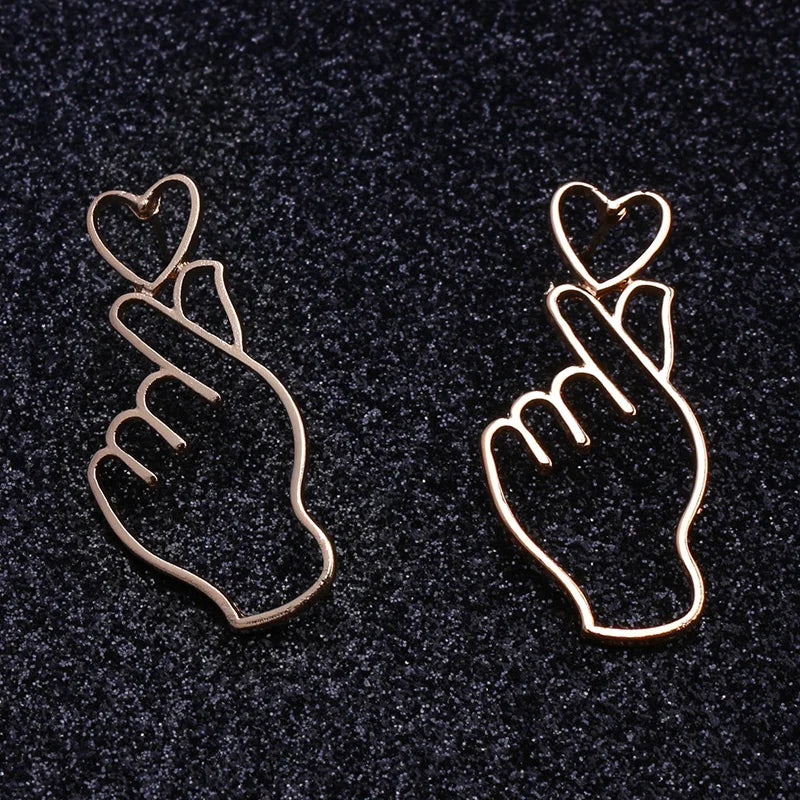 Creative Handheld Heart Earrings