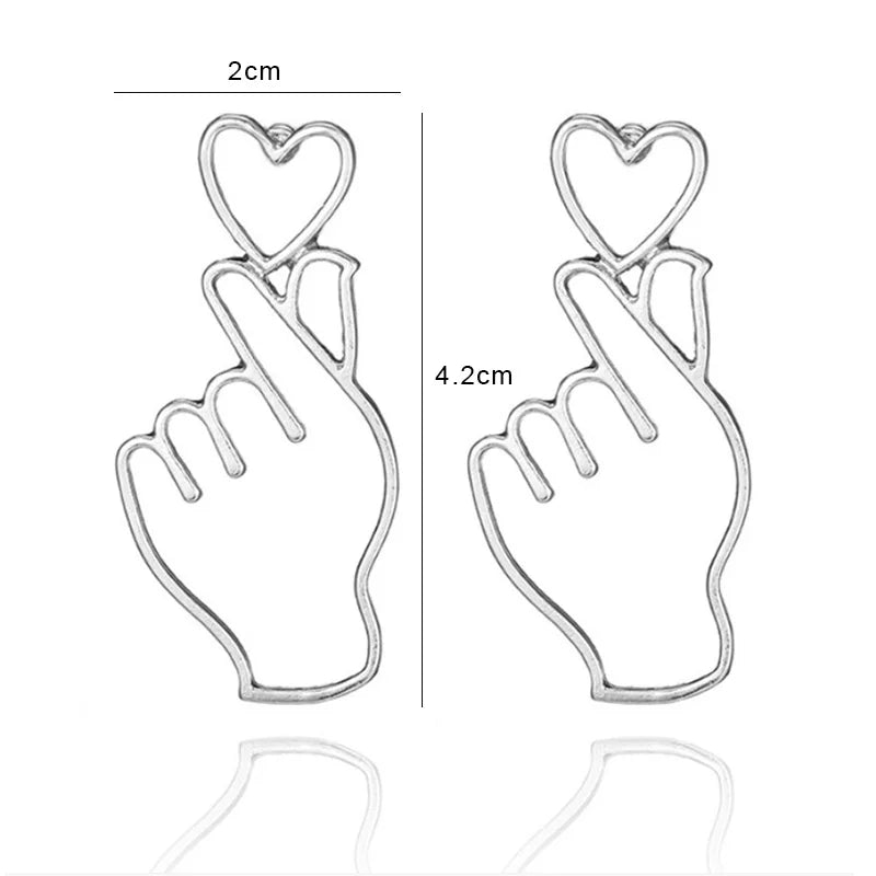 Creative Handheld Heart Earrings