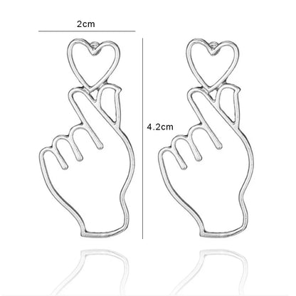 Creative Handheld Heart Earrings