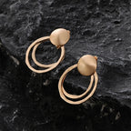 Large Double Circle Clip Earrings