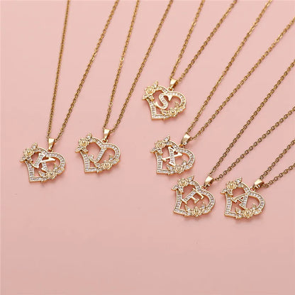 A-Z Flower Heart Necklace