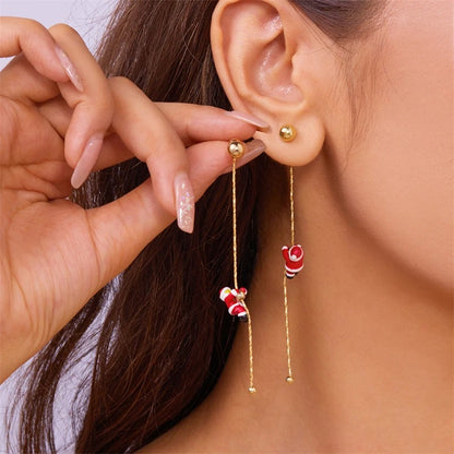 Xmas Santa Drop Earrings