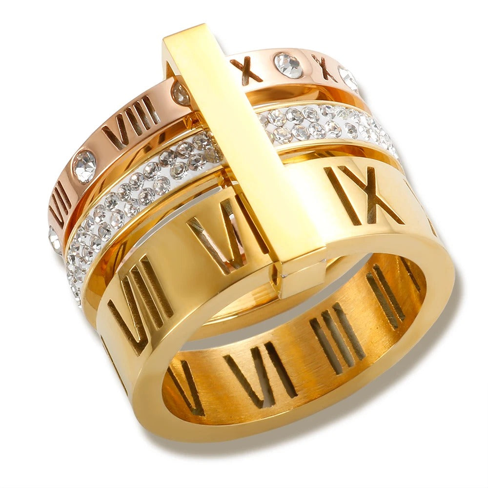 Rotatable Roman Numerals Ring