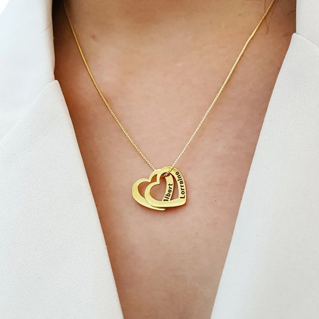 Customized Heart Carved Name Necklace