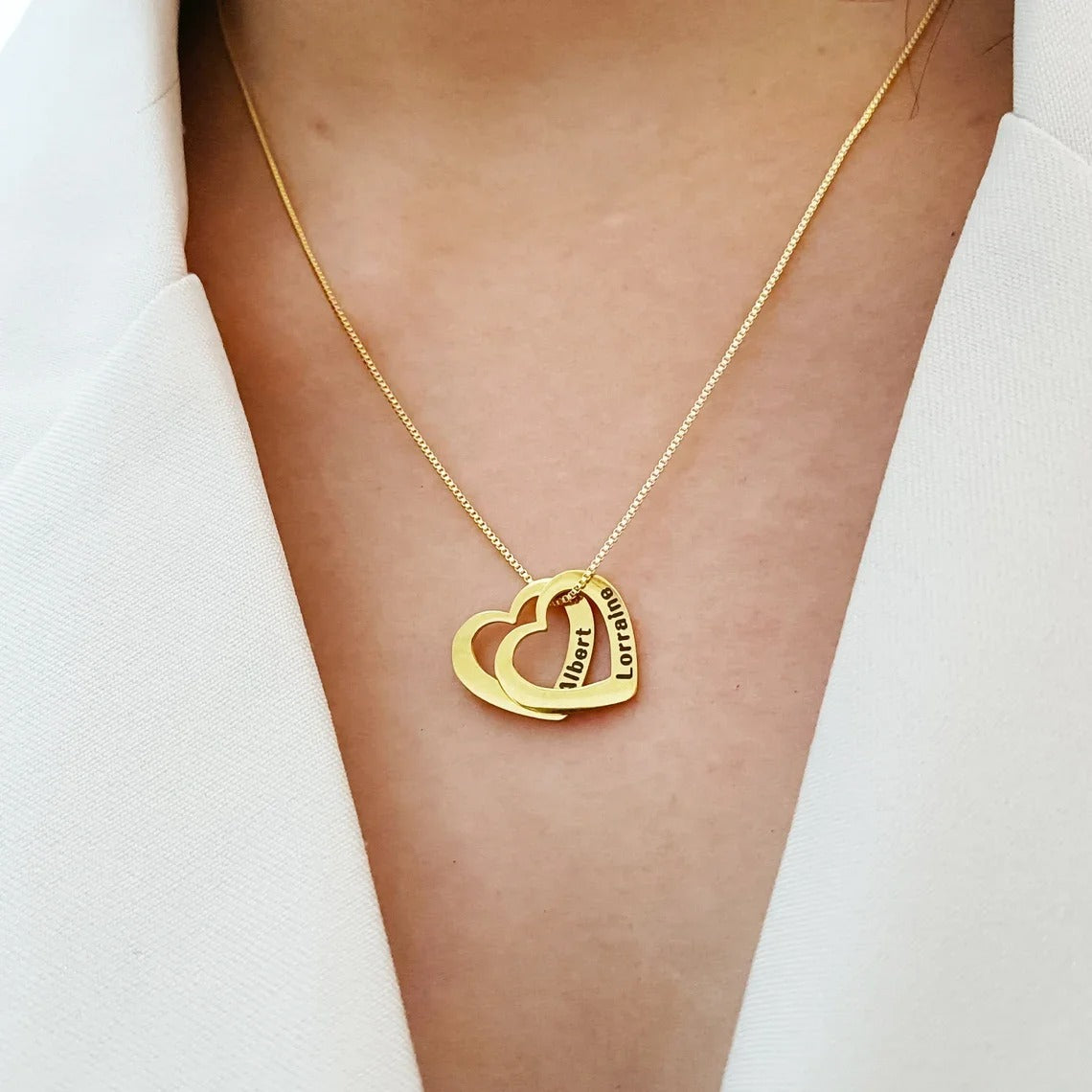 Customized Heart Carved Name Necklace