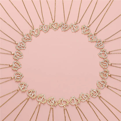 A-Z Flower Heart Necklace