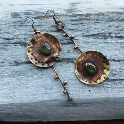 Asymmetric Metal Drop Boho Earrings