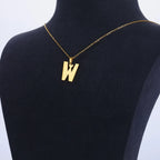 Gold Plated Initial Letter Love Necklace