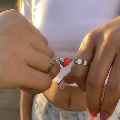 Linked Heart Couple Rings