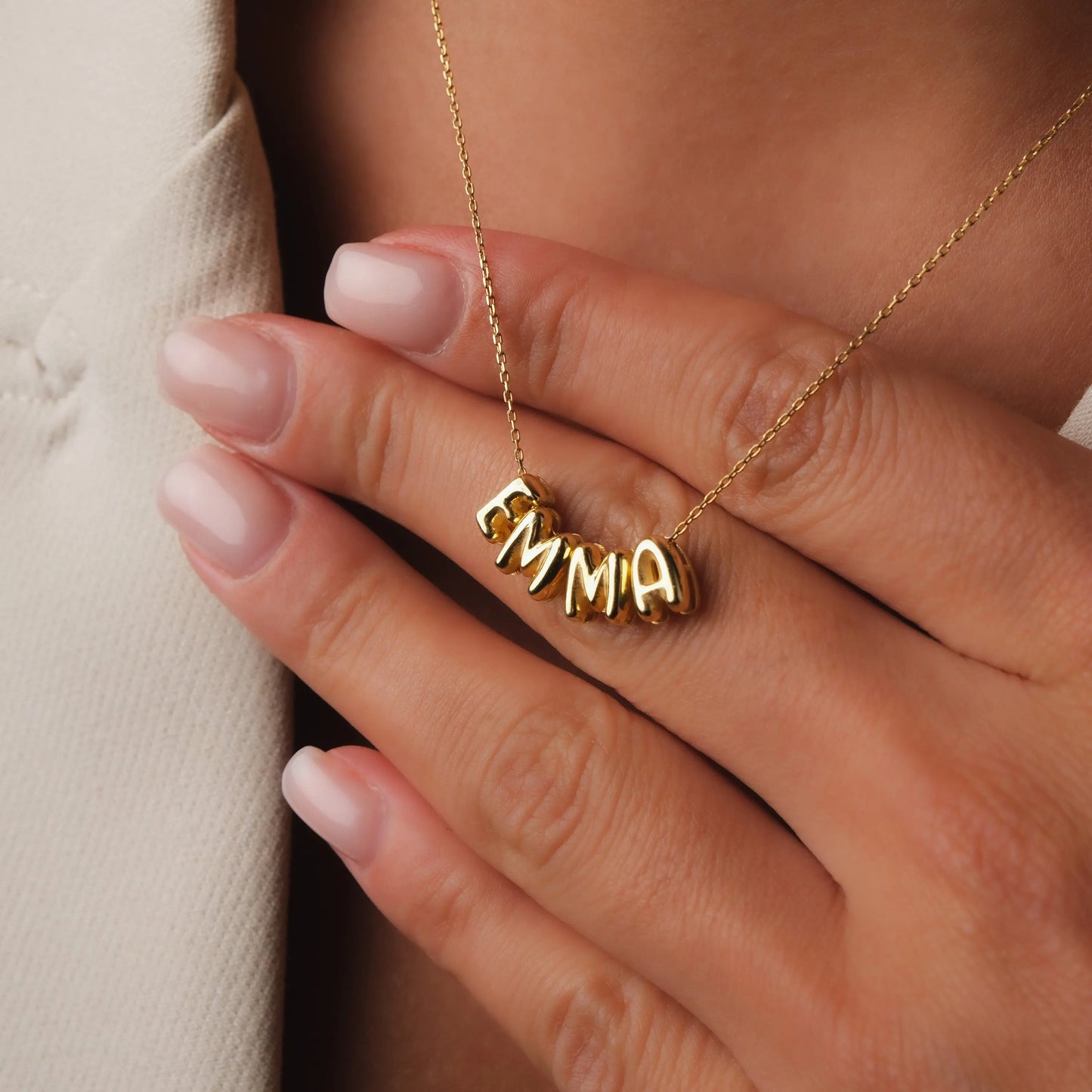 Personalized Bubble Name Necklace