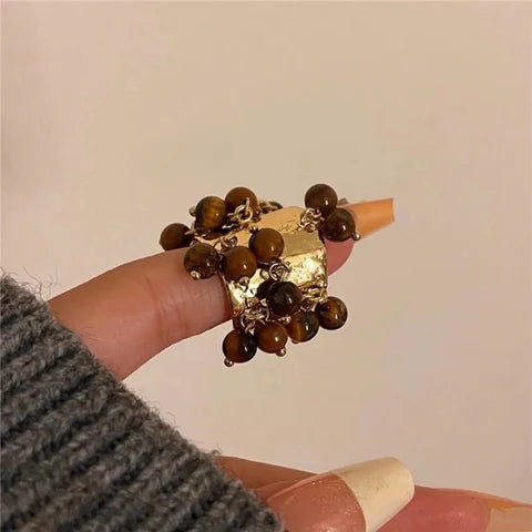 Natural Stone Multi-Colored Ring