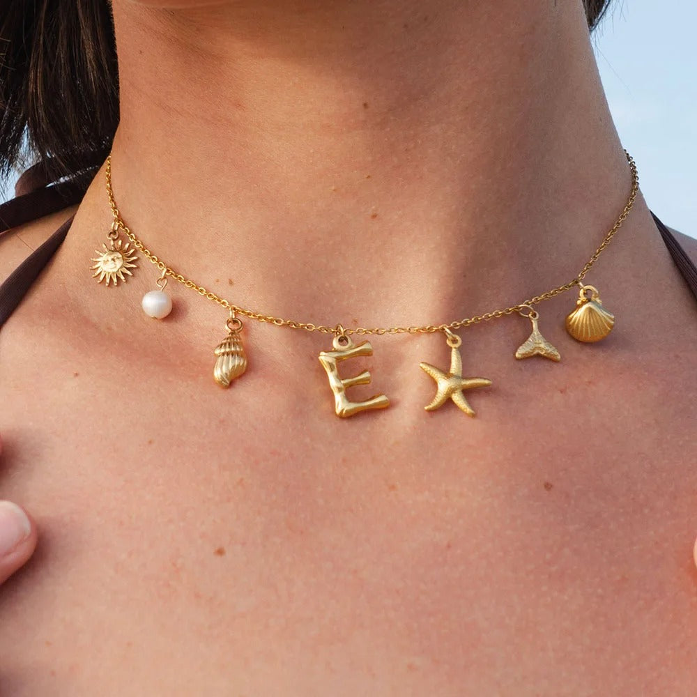Seashell Initial Necklace – Précieux