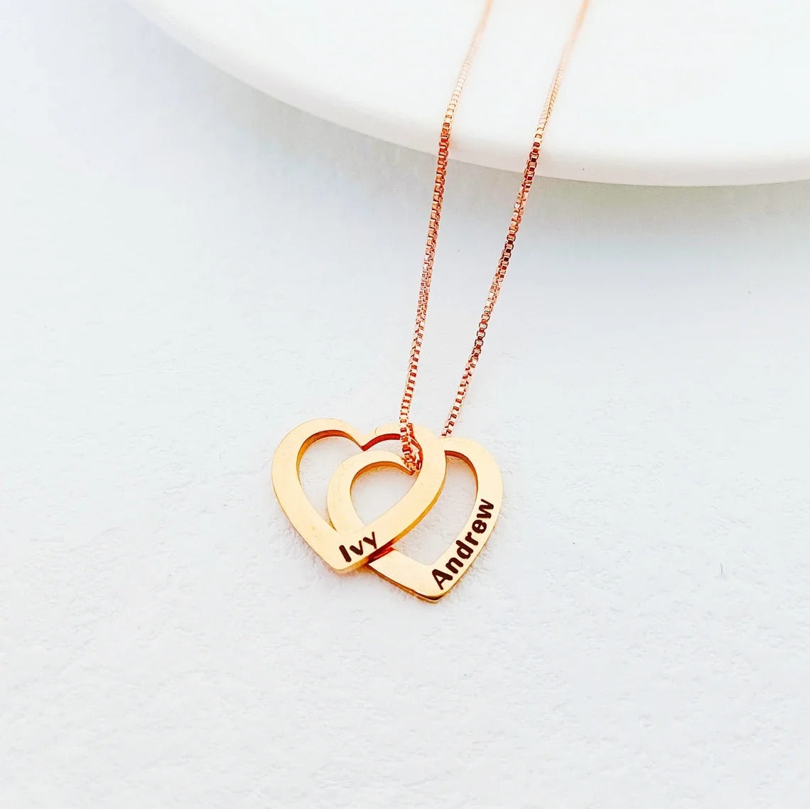 Customized Heart Carved Name Necklace
