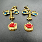 Bohemian Evil Eye Portrait Earrings