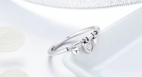 Silver Triple Heart Ring